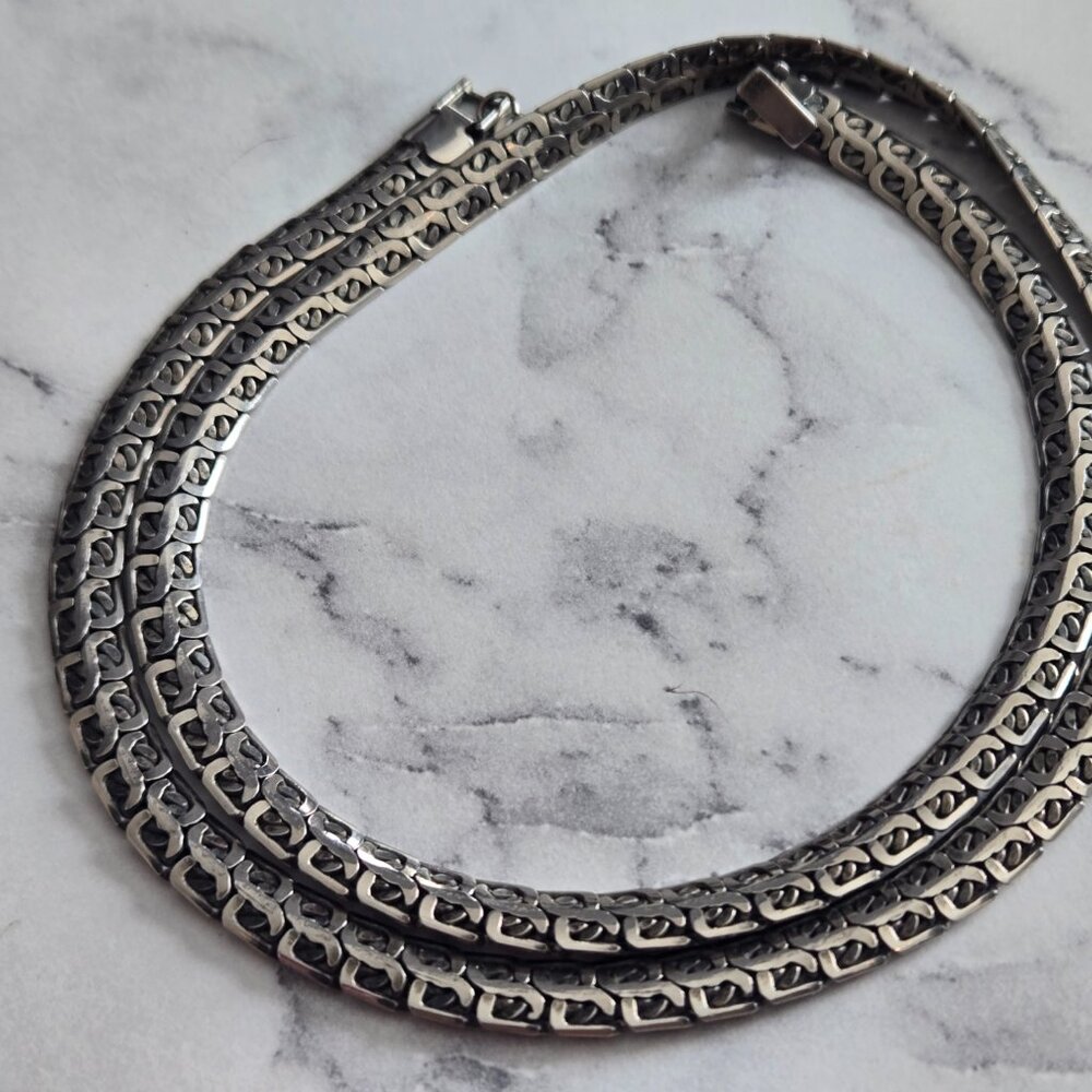 Amazing Flat Byzantine Link Necklace Chain 24"